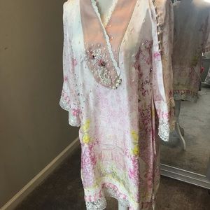 Brand new FarahTalibAziz suit pink white Medium